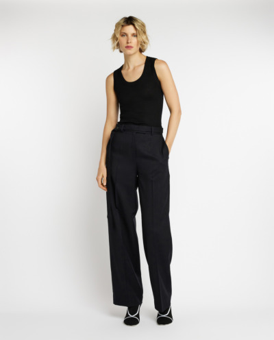 Belted wool Trousers