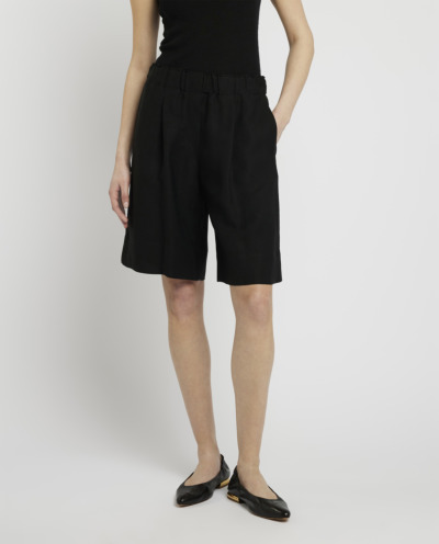 Linen-blend shorts