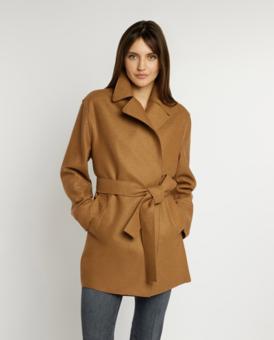 Double-Faced Cashmere Women Wool Coat Jacket Female Short Outerwear Beige S  : : Clothing, Shoes & Accessories