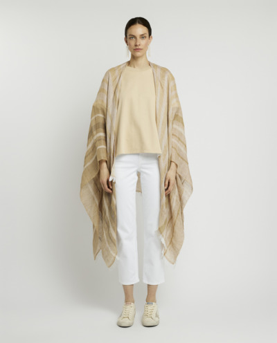 Linen-cotton poncho