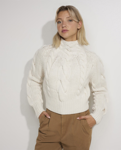 Wool cable sweater