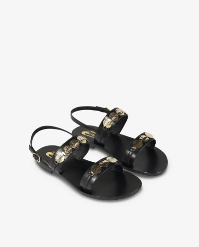 Sandals with gold details