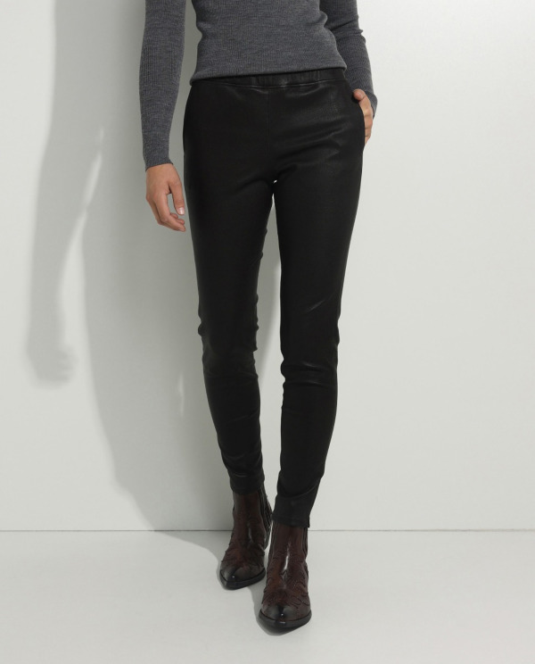 Stretch leather pants