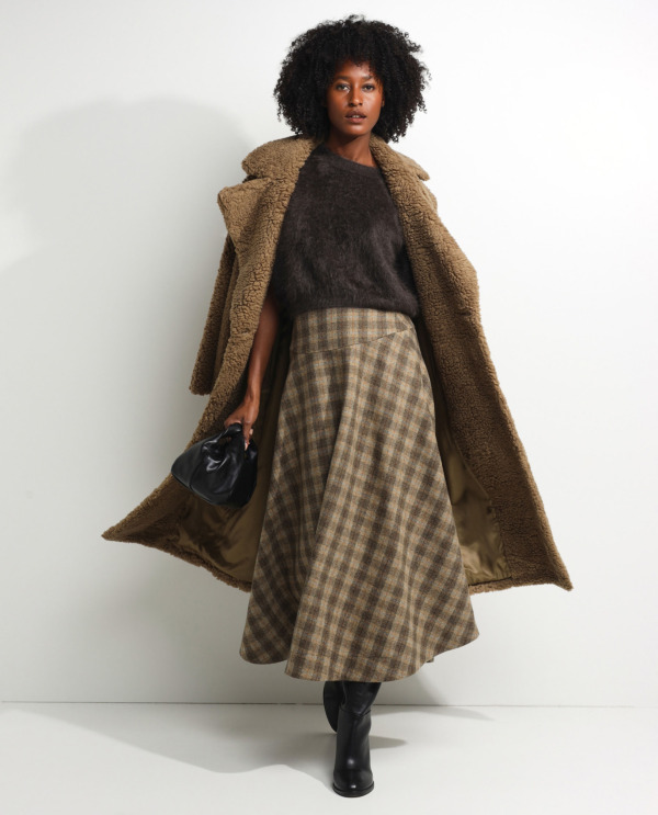 Pleated skirt in wool