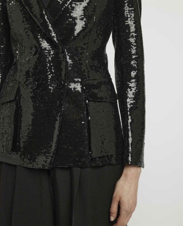 Double breasted blazer with sequins