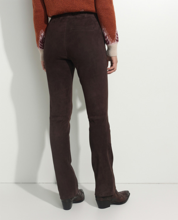 Suede skinny trousers 