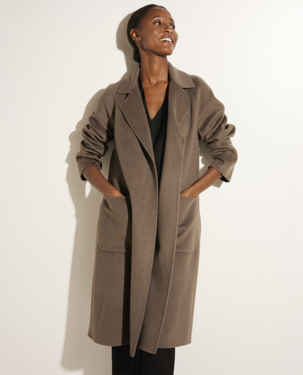 Long double face cashmere coat