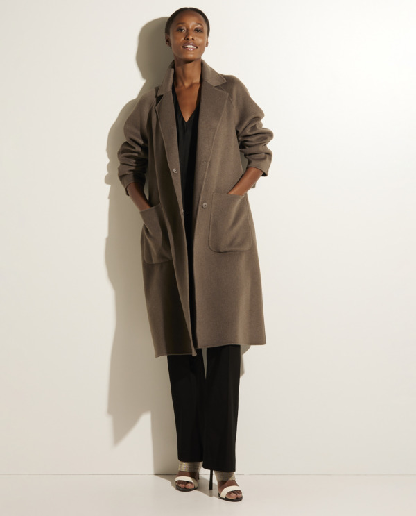Long double face cashmere coat