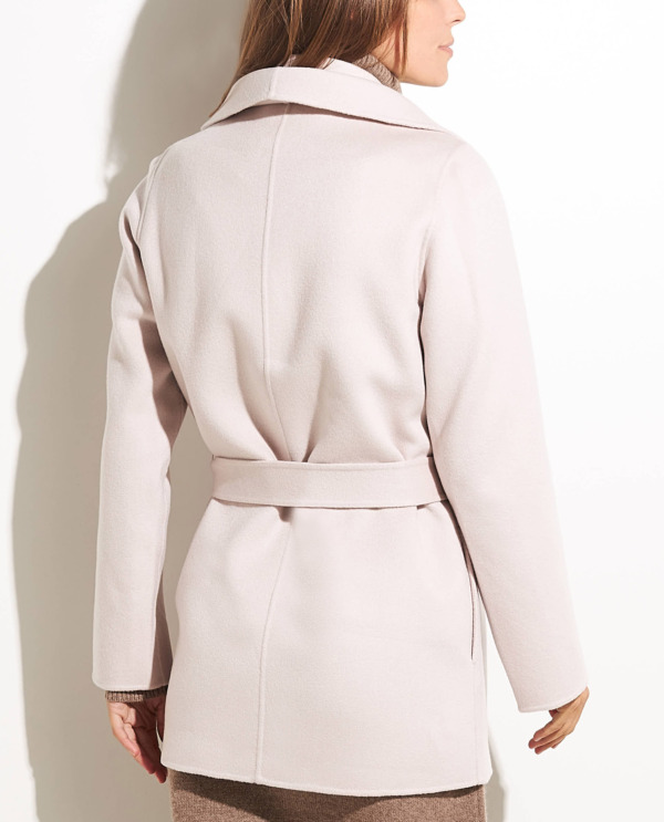 Asymmetric cashmere coat