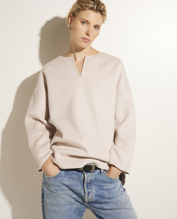 Double face cashmere sweater