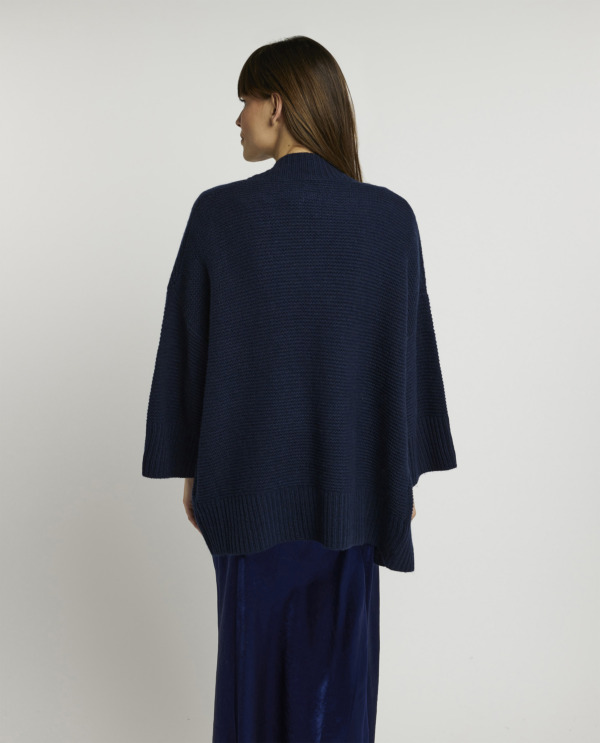 Short wool-cashmere cardigan