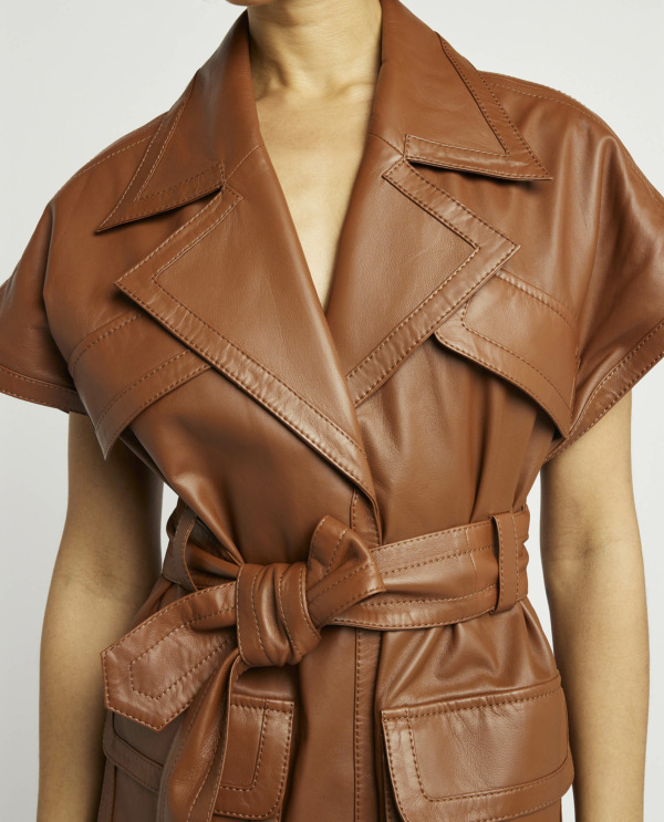 Leather midi dress
