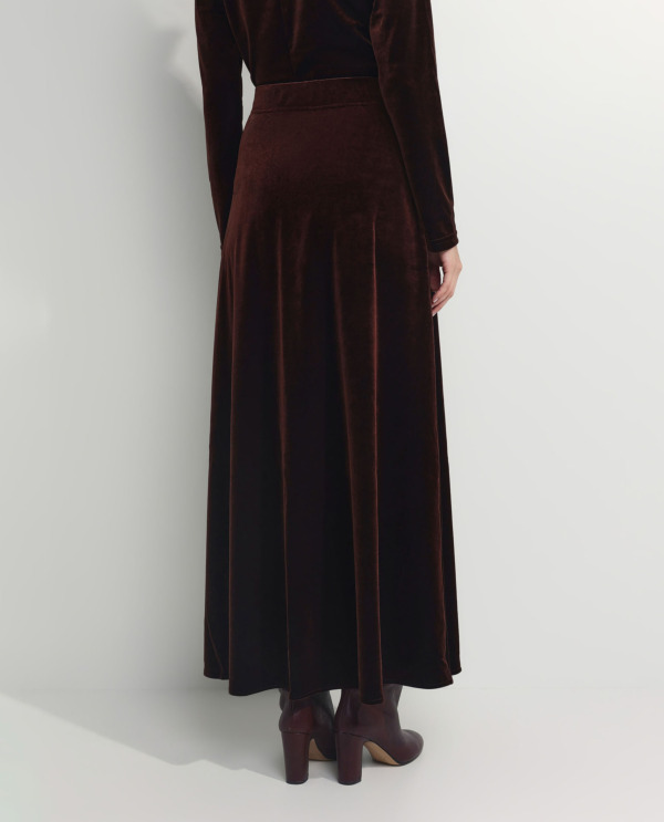 Maxi skirt in stretch velvet