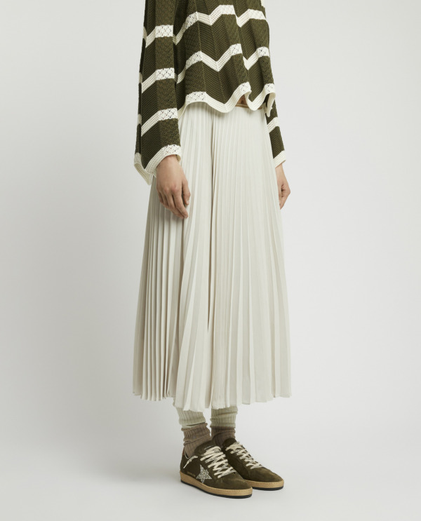 Pleated midi skirt