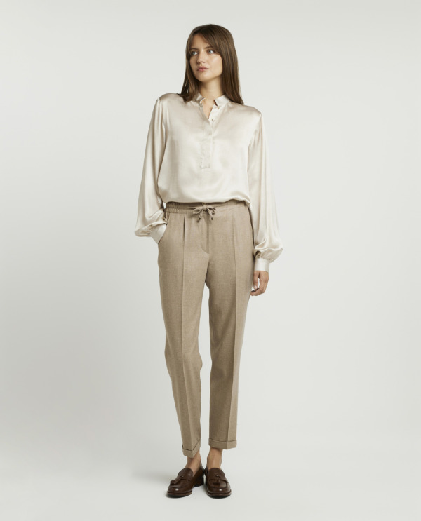 Wool-silk pants