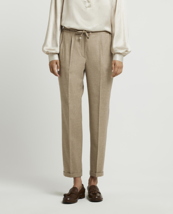 Wool-silk pants