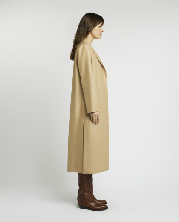 Long coat in pressed wool 