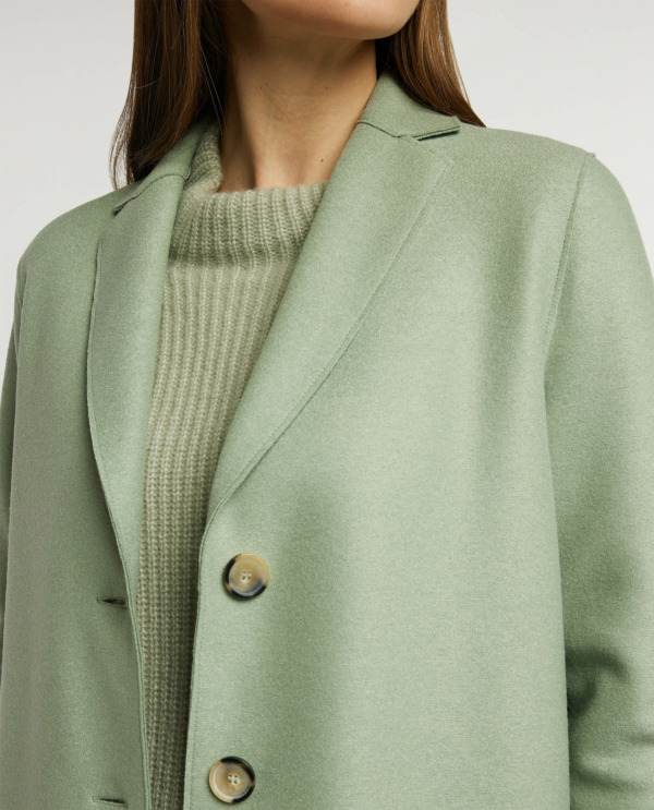 Overcoat in pressed wool