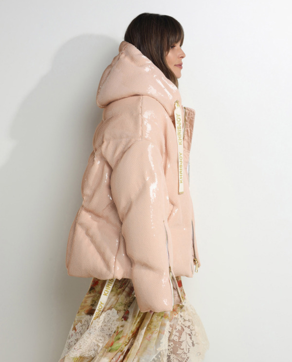 Padded coat with sequins