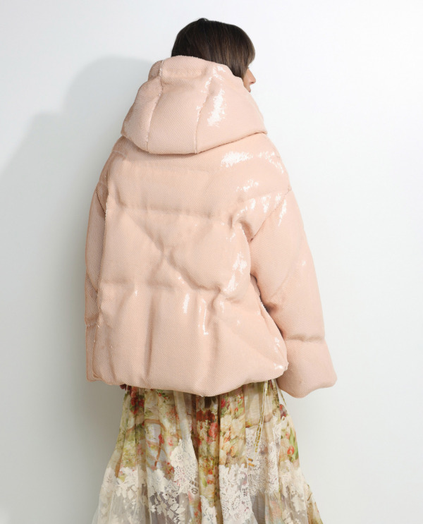 Padded coat with sequins