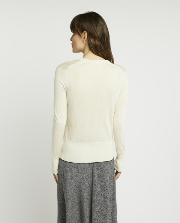 Silk-cotton v-neck sweater