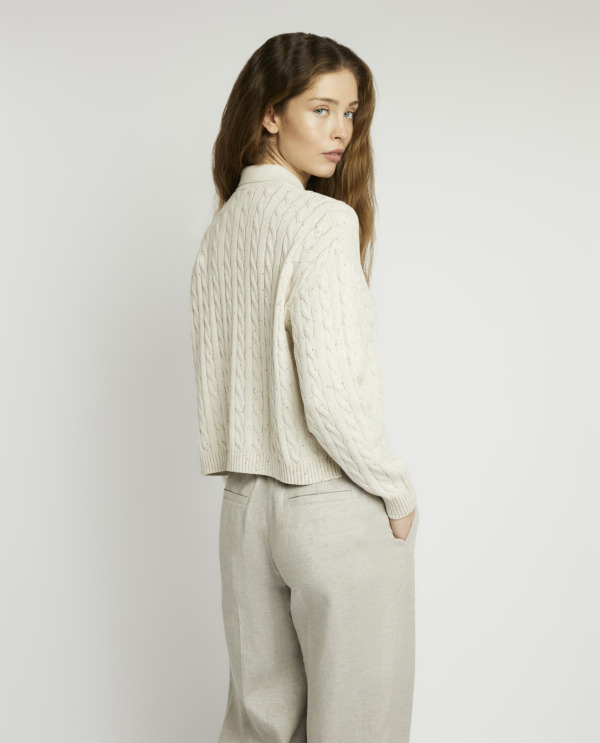 Cableknit sweater