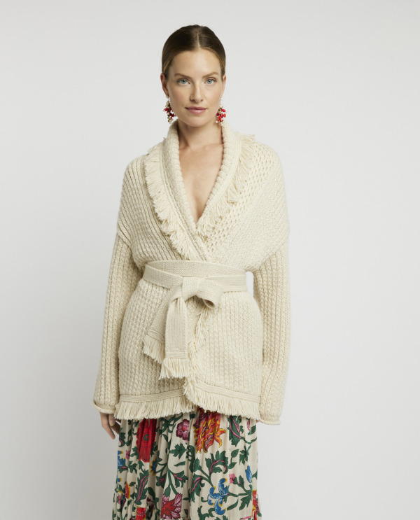 Cashmere-cotton cardigan