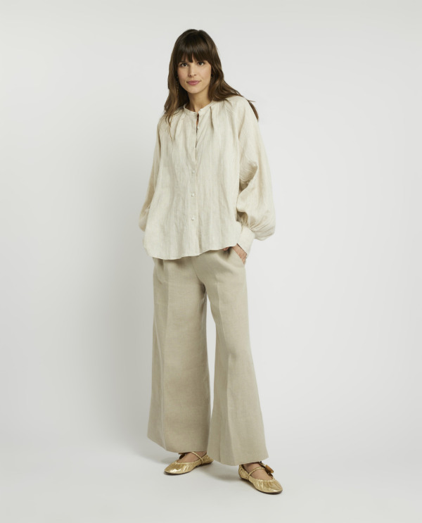 Linen-cotton blouse
