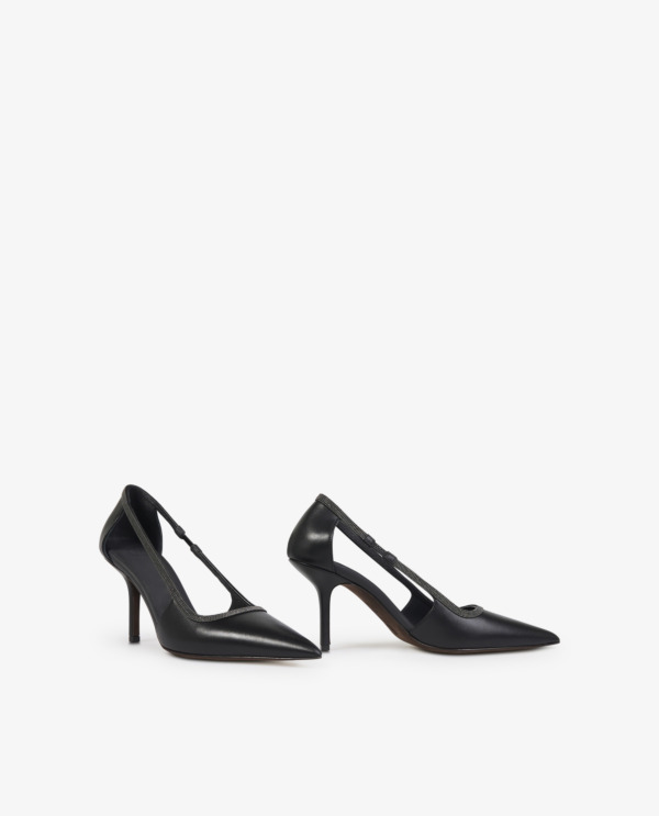 Leren pumps