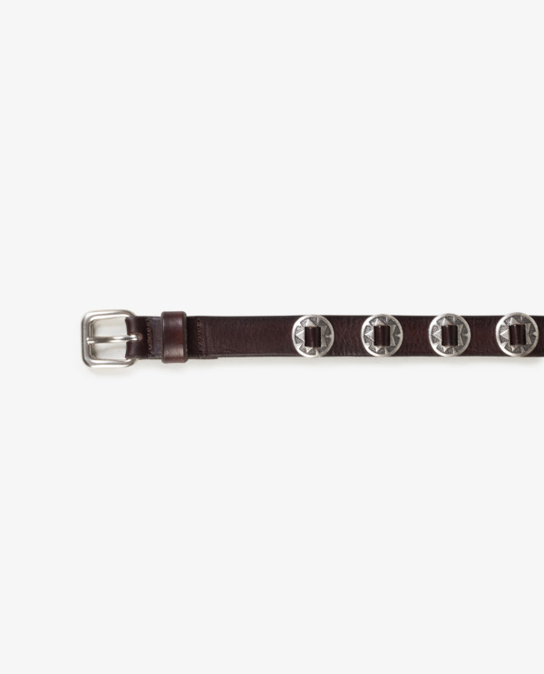 Leather belt with studs