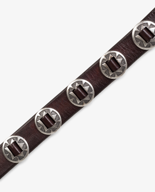 Leather belt with studs