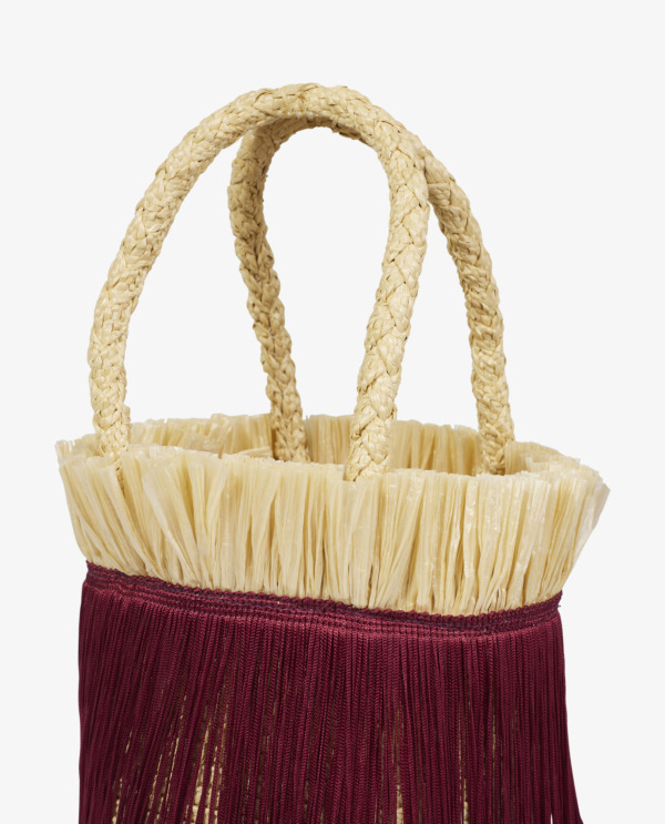 Bucket bag with fringes