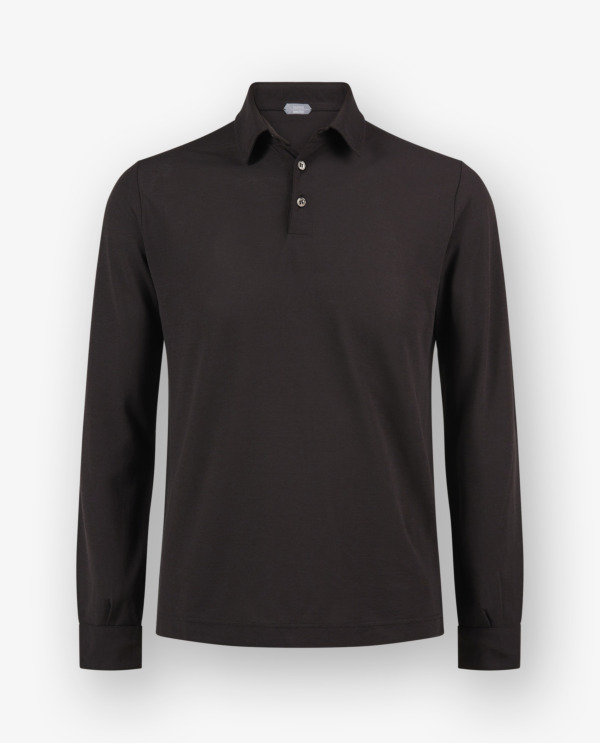 Ice Cotton Long Sleeve Polo Shirt  